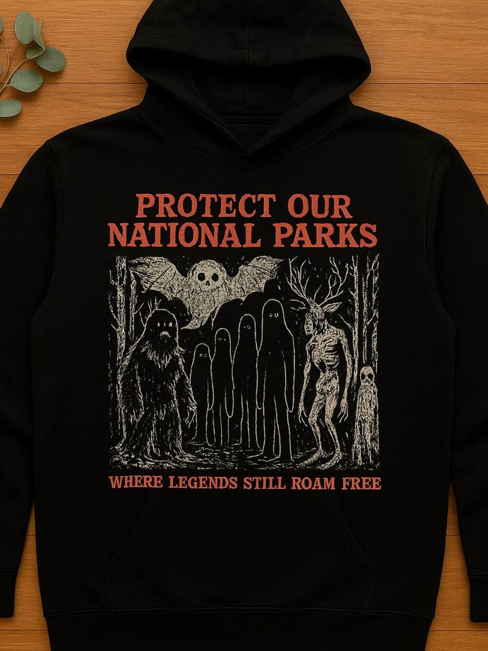 Protect Our National Parks Hoodie, Vintage Horror Graphic, Gothic Outdoor Sweats
